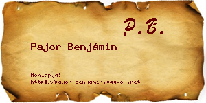 Pajor Benjámin névjegykártya